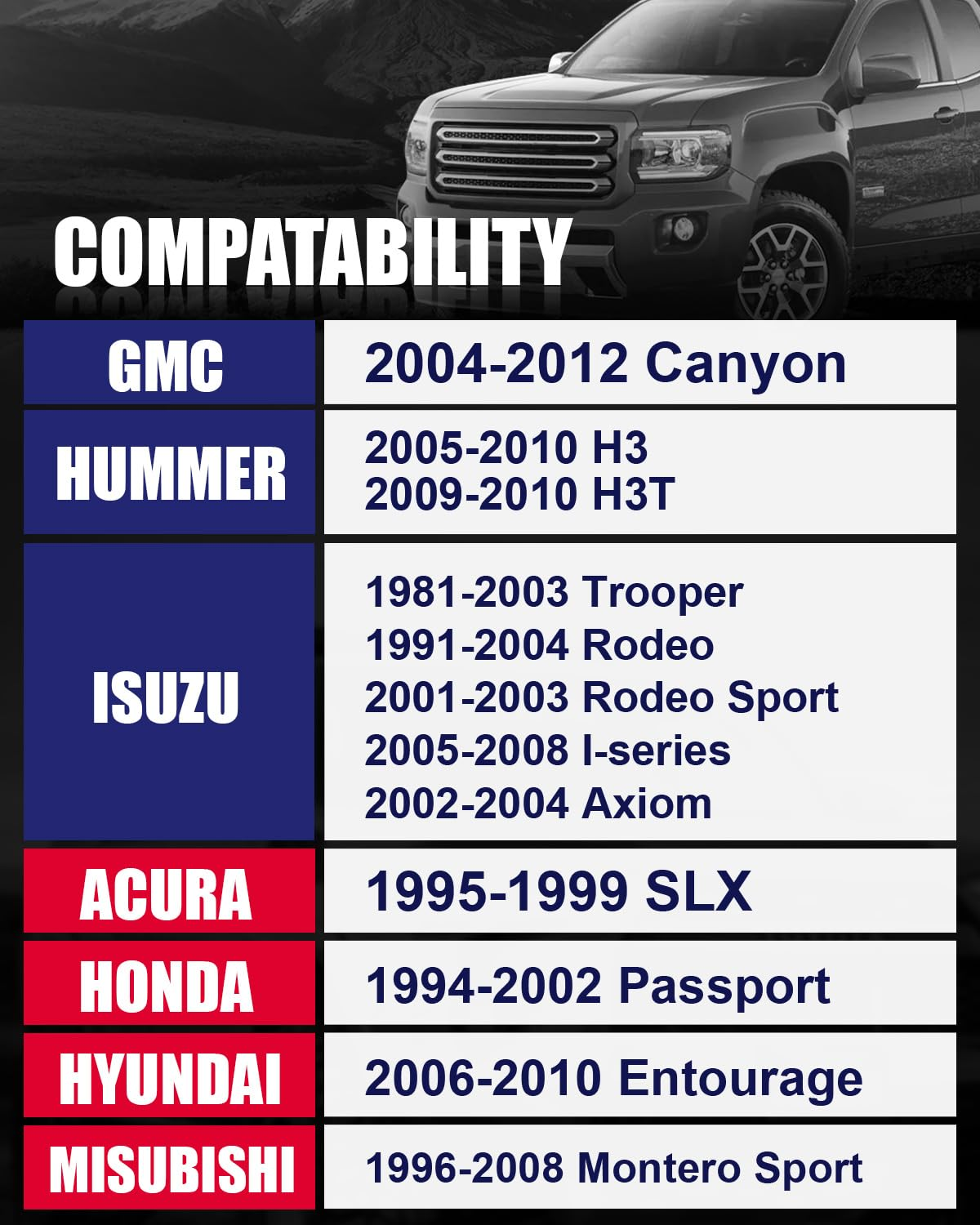 Richeer 6x5.5" Wheel Spacers for Off-Road Vehicles (Toyota, Chevy & More)-2" Thick Black