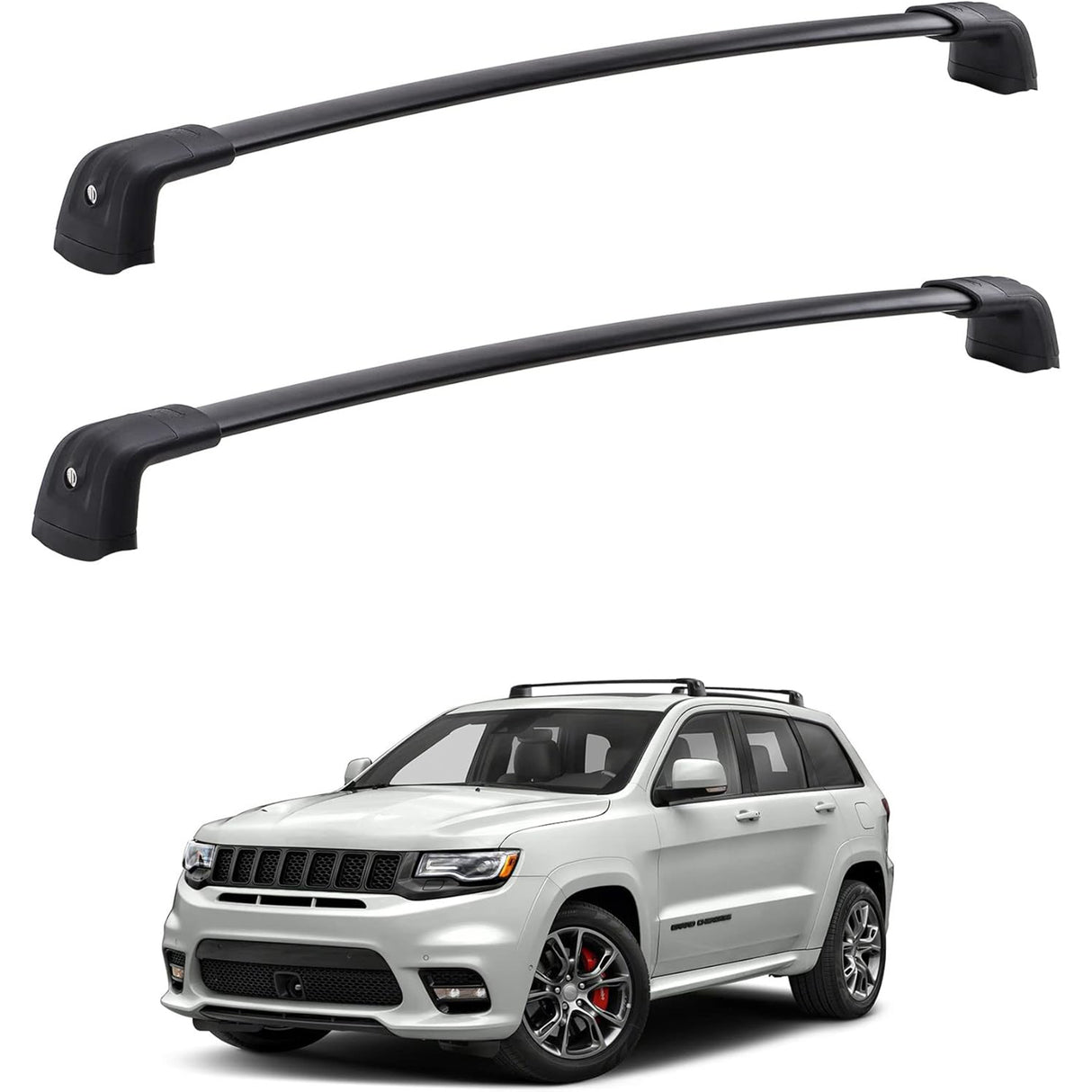 Richeer 300LBS Roof Rack Cross Bars Compatible with Jeep Grand Cherokee Altitude/SRT/Trackhawk 2011-2022, Aluminum Car Cargo Crossbars Rooftop Luggage Kayak Bicycles Canoe Carrier
