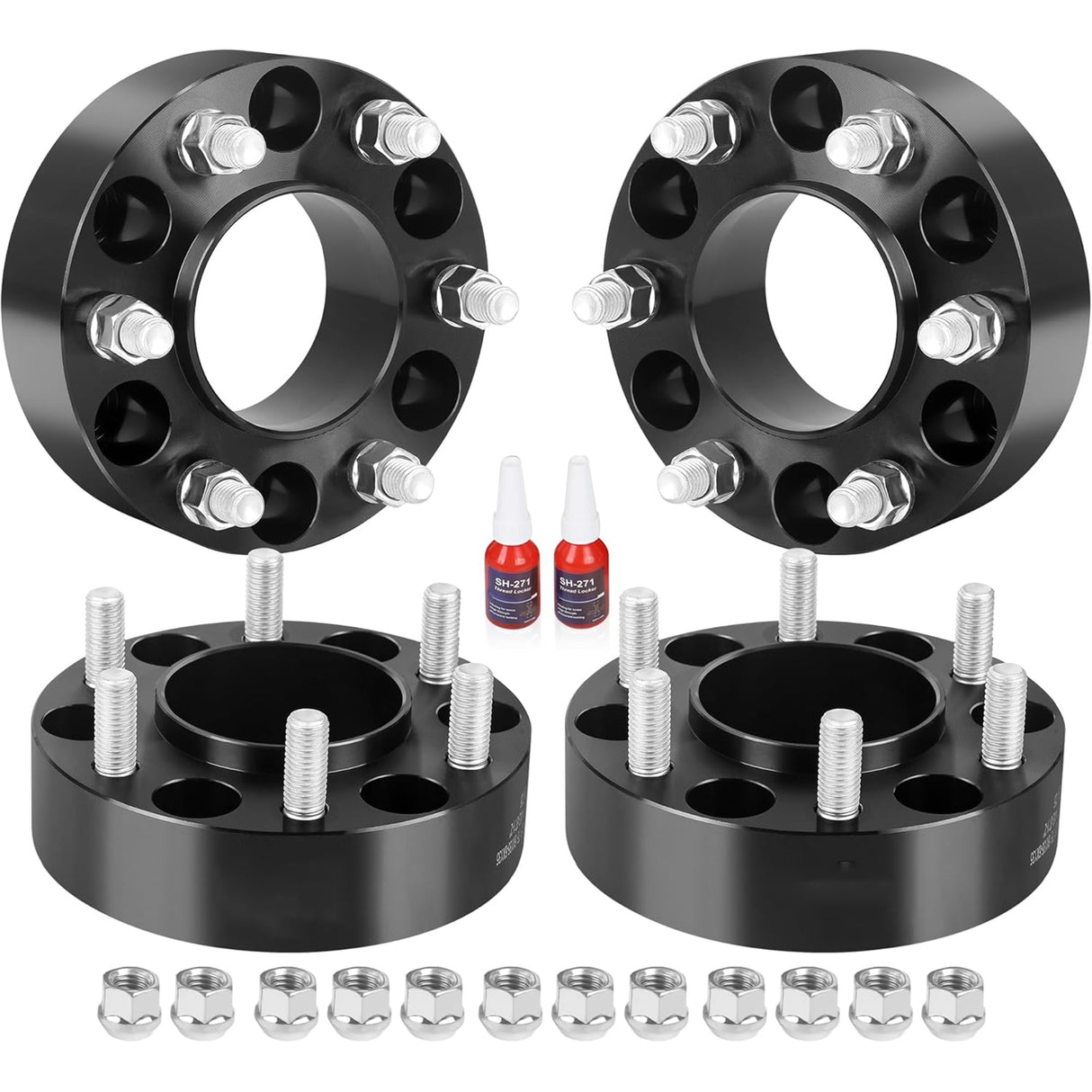 Richeer 1.5 inch 6x135 to 6x5.5 Wheel Adapters with M14x1.5 Studs for Chevy Sliverado 1500 Wheels on 2015-2025 F150 Vehicle