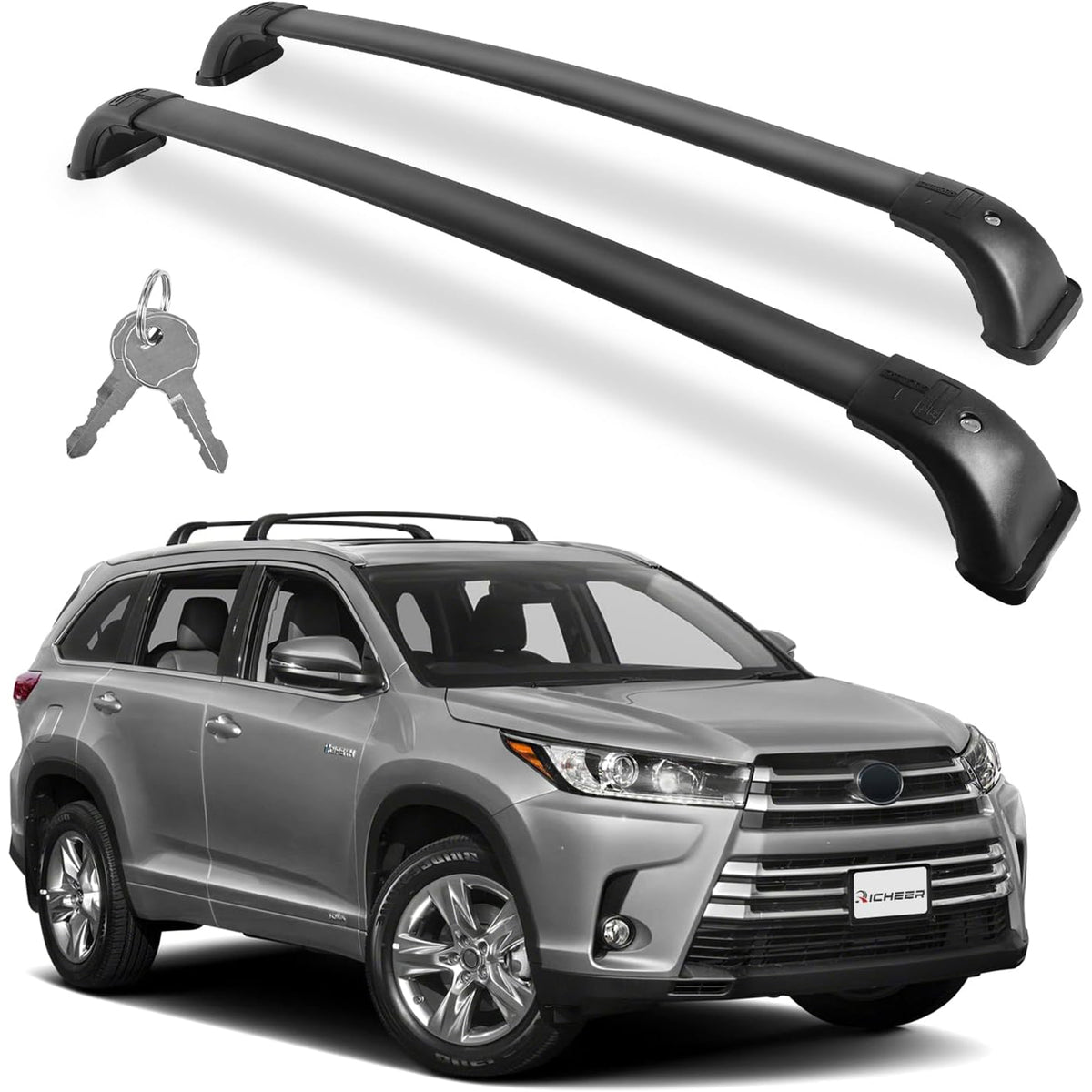 Richeer 220LBS Lockable Roof Rack Cross Bars for 2014-2019 Highlander