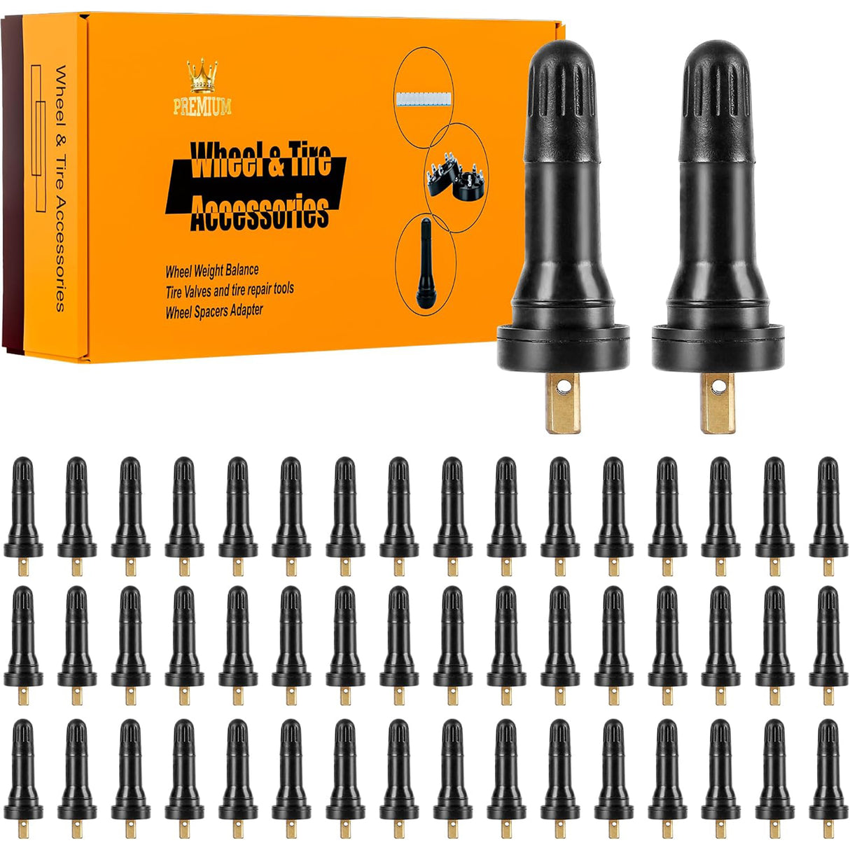 Richeer TR1520 50-Pack TPMS Valve Stems – Leak-Proof, Weather-Resistant, Universal Fit for Most Cars, SUVs & Light Trucks