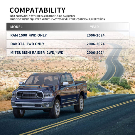 Richeer 2.5" Front Leveling Kit for Ram and Dodge(Ram 1500, Dakota)