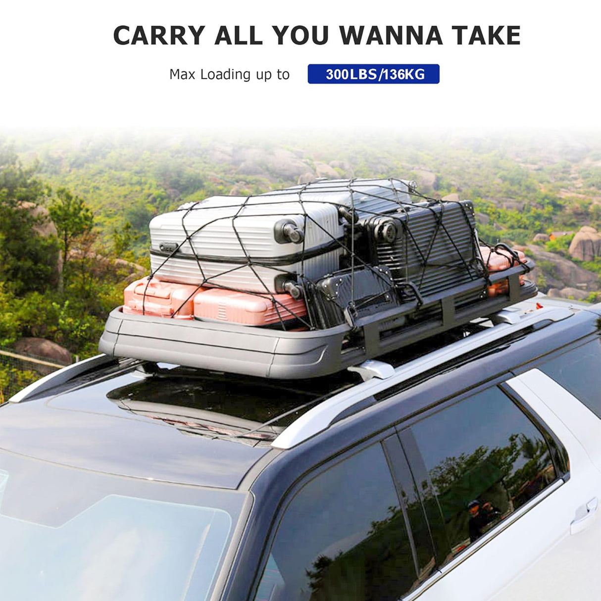 Richeer 300LBS Roof Rack Crossbars Compatible with 2014‑2020 Nissan Rogue, Full Aluminum Alloy, No‑Drill Easy Install for Rooftop Bag Luggage Kayak Bicycles Canoe