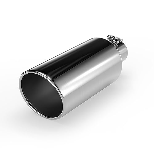 Richeer 3" Inlet Exhaust Tip 6” Outlet 15” Overall Length Stainless Steel Exhaust Tip