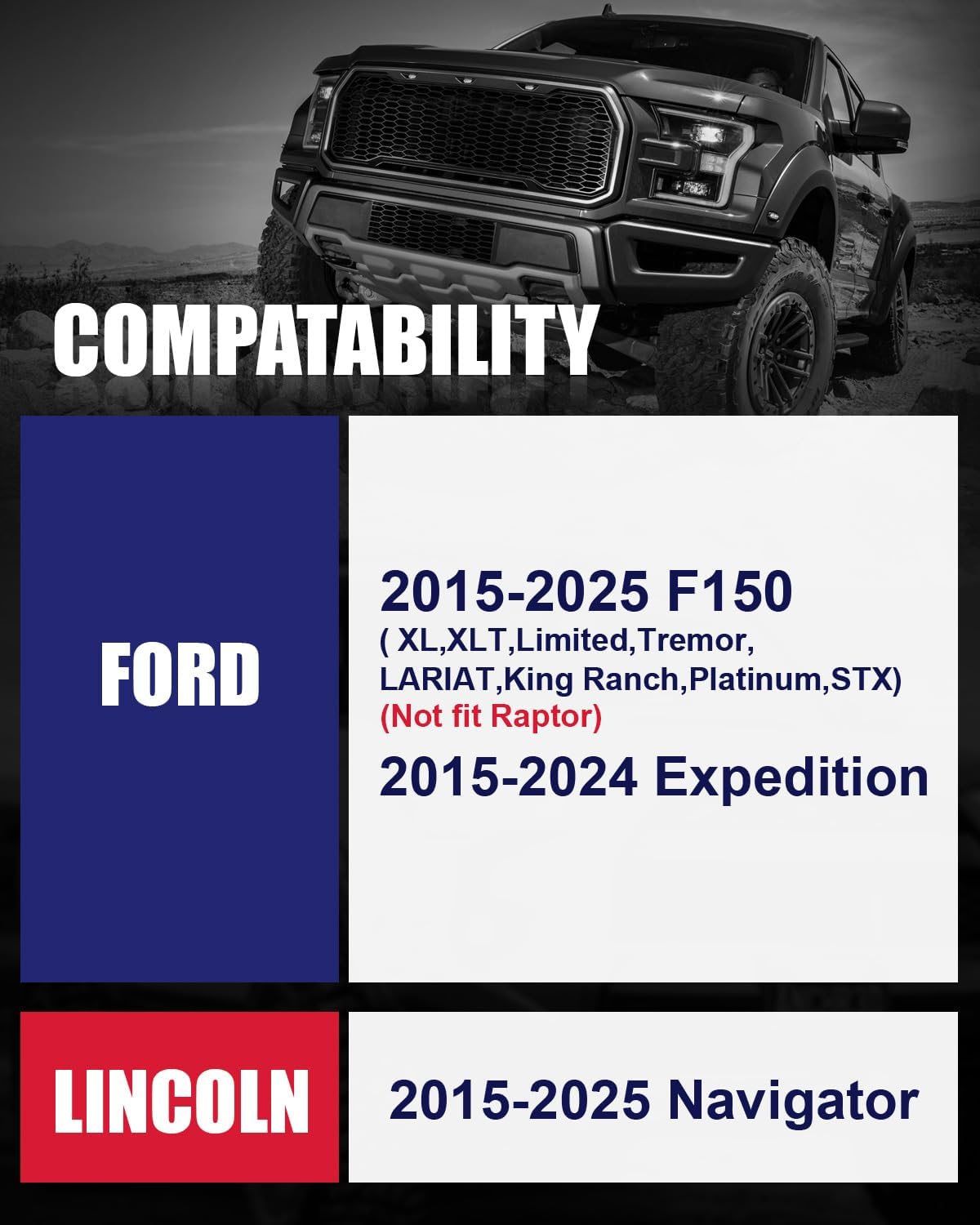 Richeer 6x135mm Hub Centric Wheel Spacers Fits Ford F-150 Expedition Navigator - 2" Thick Black