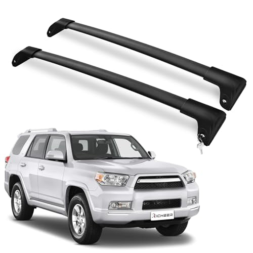 Richeer 220LBS Roof Rack Cross Bars (2010-2024 Toyota 4 Runner with Side Rails), Heavy Duty Aluminum Cross Bar
