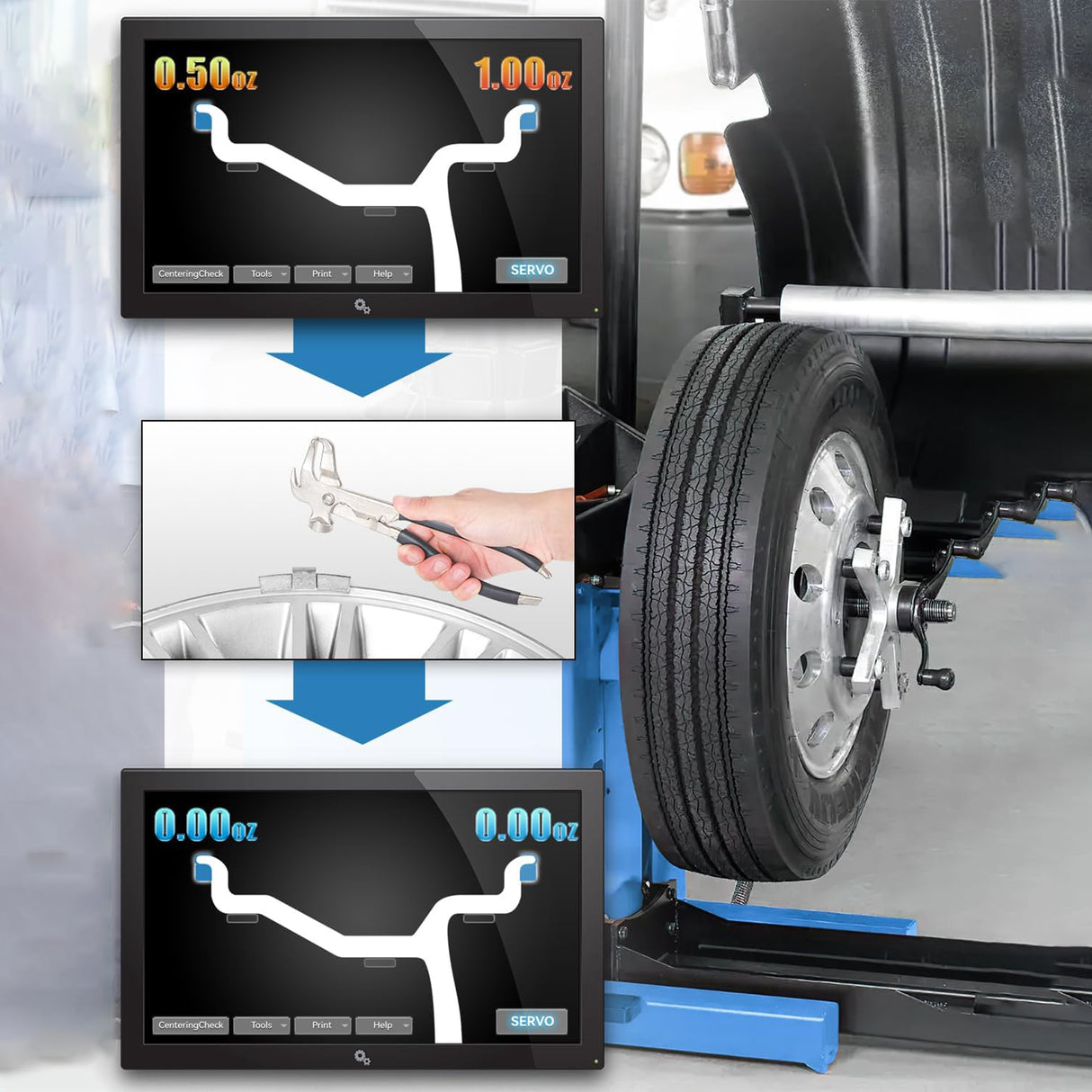 Richeer MC-Series Zinc Clip On Wheel Weights 80PCS Multi Size Assortment Kit | 4 small sizes 15pcs each,4 large sizes 5pcs each, durable iron, precise weight,tight clip,wear-resistant,reduce vibration
