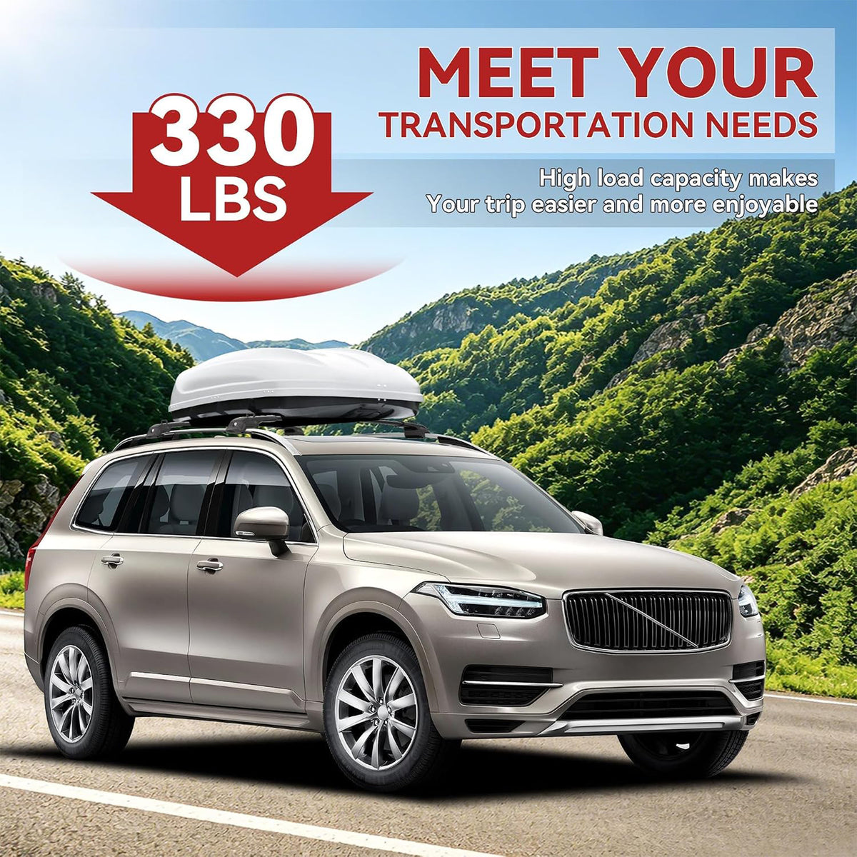 Richeer 330LBS Roof Rack Cross Bars for 2016-2019 Volvo XC90