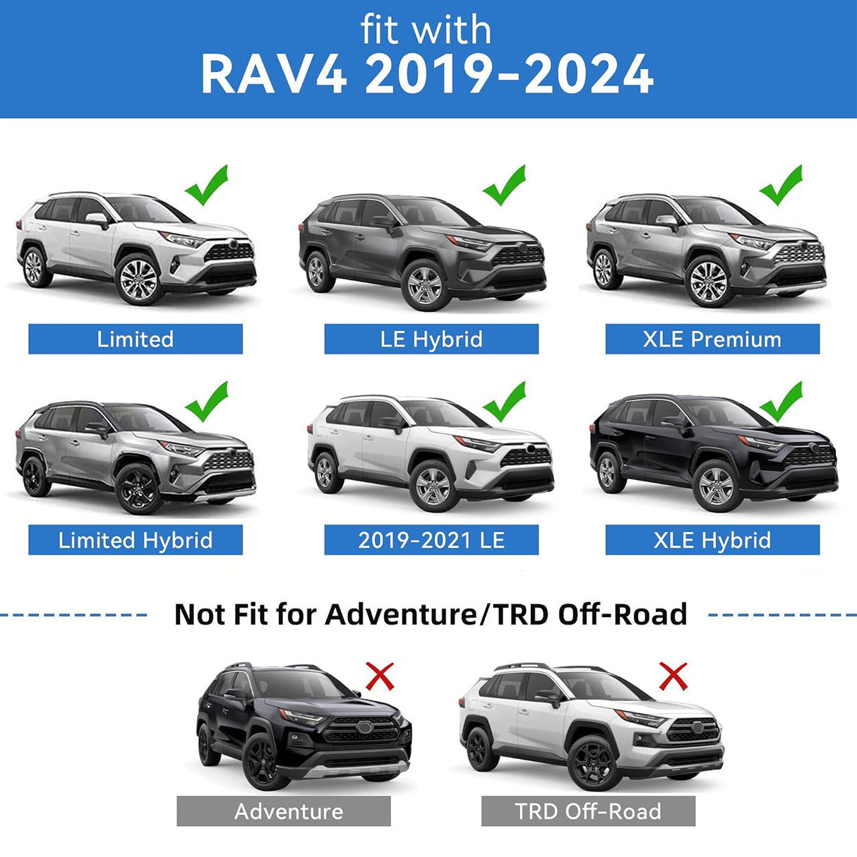 Richeer Aluminum Lockable Roof Rack For 2019-2025 RAV4, 220LBS Cross Bars Fit Luggage Luggage Kayaks Bicycles Snowboard