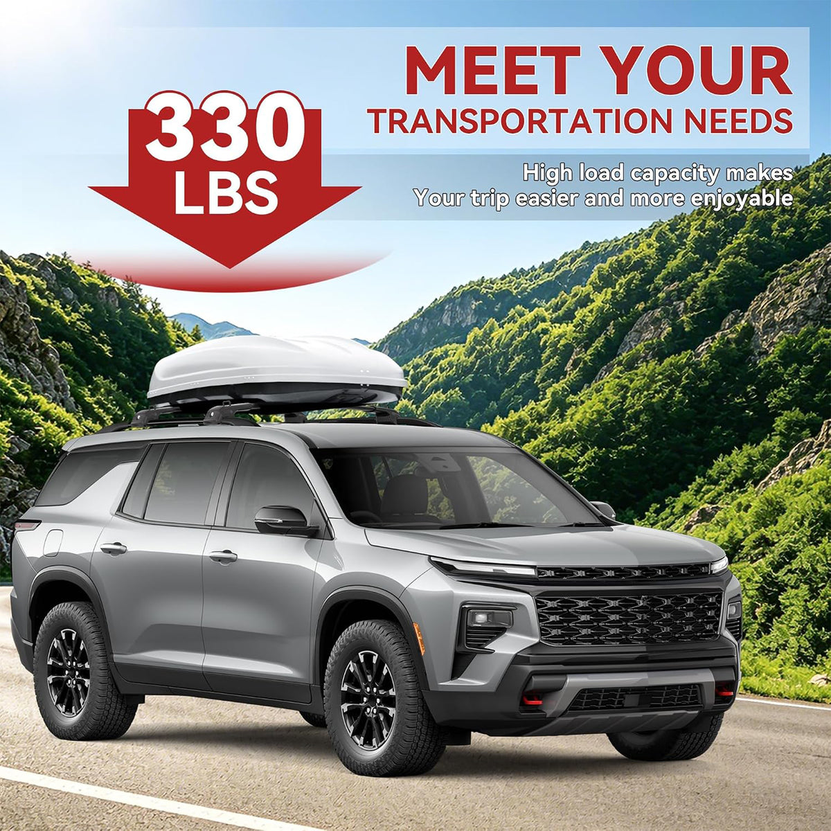 Richeer 330LBS Roof Rack Cross Bars for 2022-2026 Chevrolet Traverse