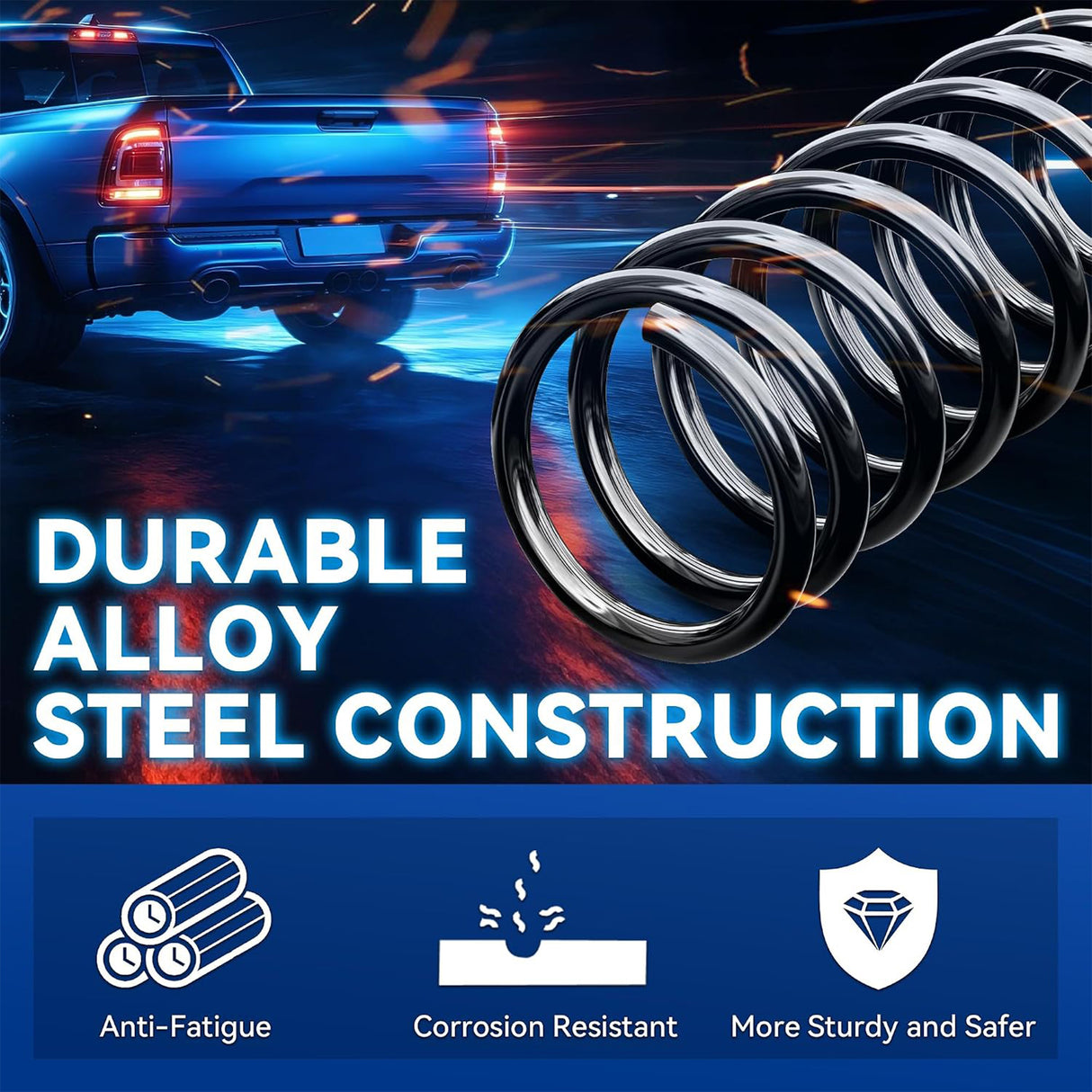 Richeer Heavy Duty Rear Coil Springs Compatible with 2009-2018 Ram 1500 2WD 4WD