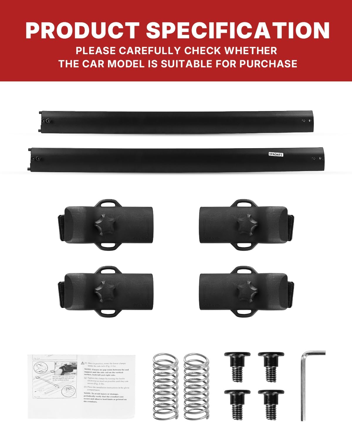 Richeer 165LBS Roof Rack Cross Bars Aluminum Cross Bar (2011-2020 Sienna)