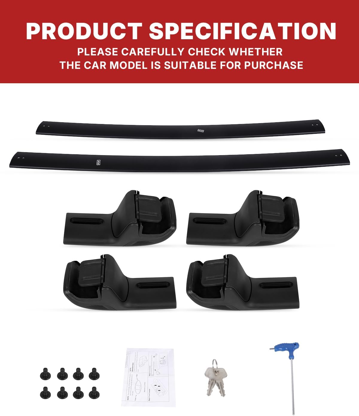 Richeer 220LBS Roof Rack Cross Bars, with Side Rails, Heavy Duty Aluminum (2013-2018 Toyota)