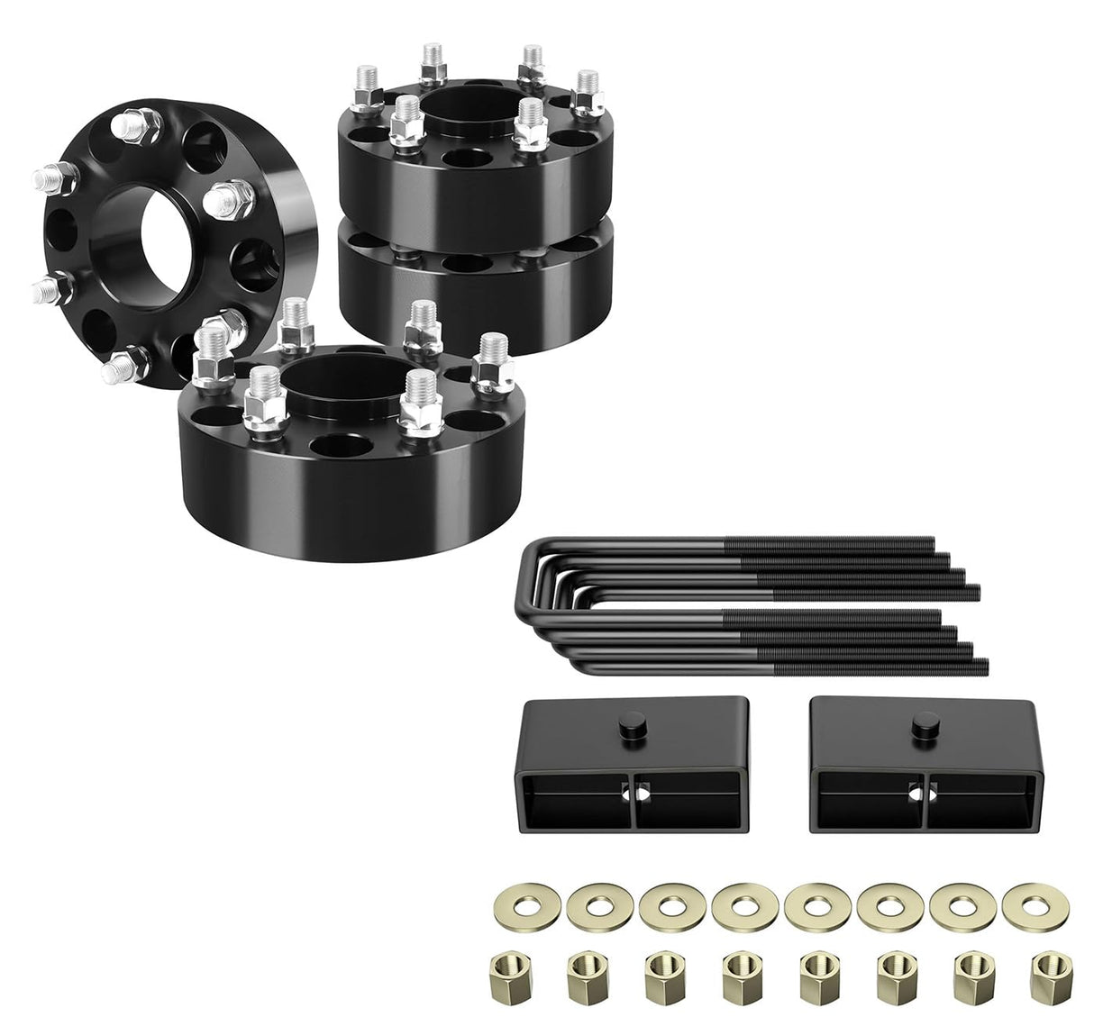 Richeer 6x5.5 Wheel Spacer & 2" Rear Leveling Lift (1999-2025 Silverado,Tahoe,Suburban,Express,Avalanche,Sierra,Yukon,Canyon,Savana,Escalade,GMC)