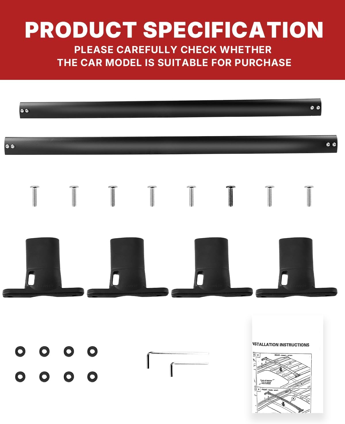 Richeer Roof Rack Cross Bars (2016-2019 Explorer with Side Rails)