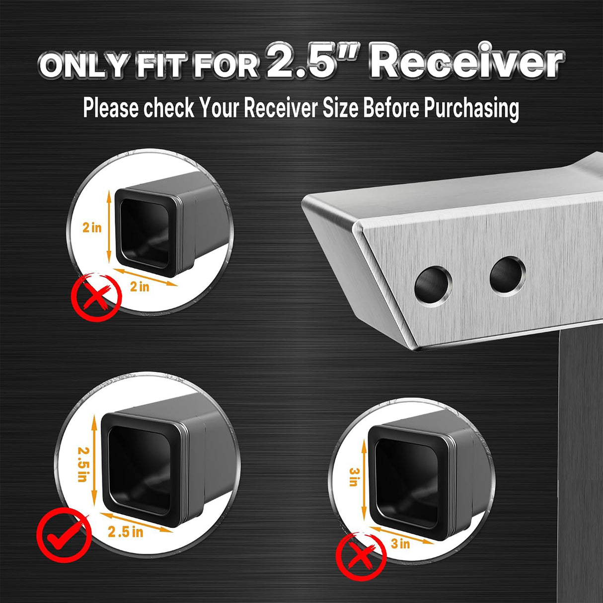 Richeer Adjustable Trailer Hitch Ball Mount, Fits 2.5-Inch Receiver, 8-Inch Drop/Rise Aluminum Drop Hitch, 18500LBS, 2-Inch and 2-5/16-Inch Balls Equipped with 2 latches with Locks