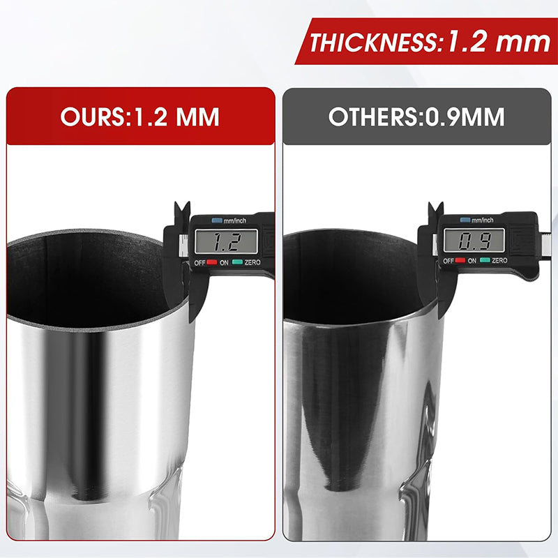 Richeer 3 Inch O.D. Stainless Steel Exhaust Pipe 45 Degree Elbow (2PCS)