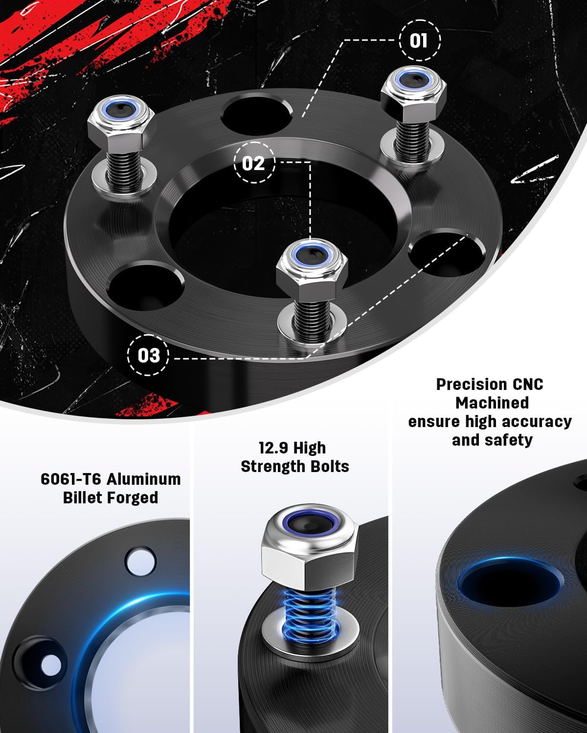 Richeer 1.5" Front Leveling Kit for Ford and Lincoln(F150, Mark LT)