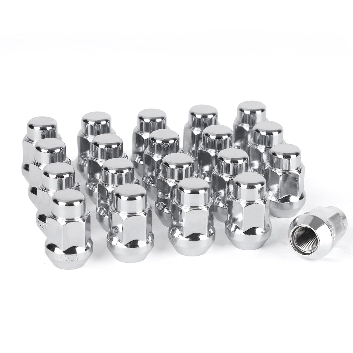 Richeer 20 Pcs 1/2-20 Thread Bulge Acorn 35mm 1.38" Long Lug Nuts Chrome 3/4" 19mm Fits Hex Fits 64-14 Ford Mustang 59-86 Jeep CJ 87-18 Jeep Wrangler 93-10 Grand Cherokee
