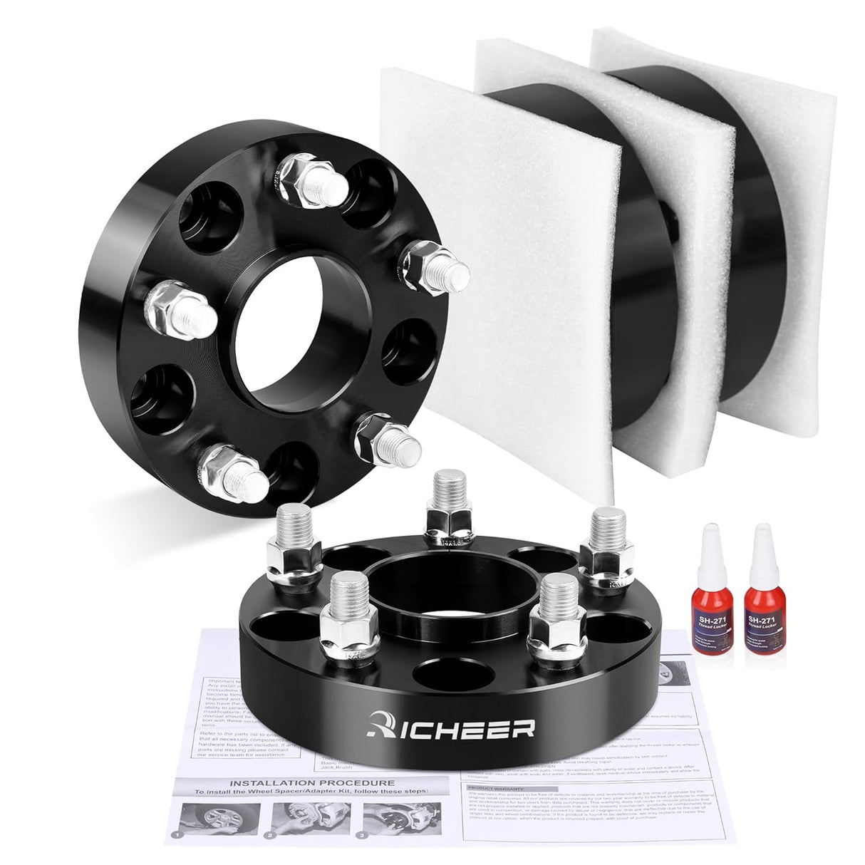 Richeer 5x120mm Hub Centric Wheel Spacers Fits 2010 Chevy Camaro 2020+ Corvette 10-17 GMC Terrain-1" Thick