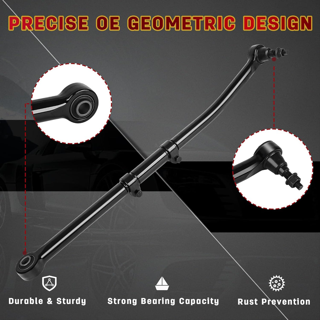 Richeer 1.5-8" Front Adjustable Track Bar Compatible with 1.5-8" Lift Suspension Kits (2017-2021 Ford)