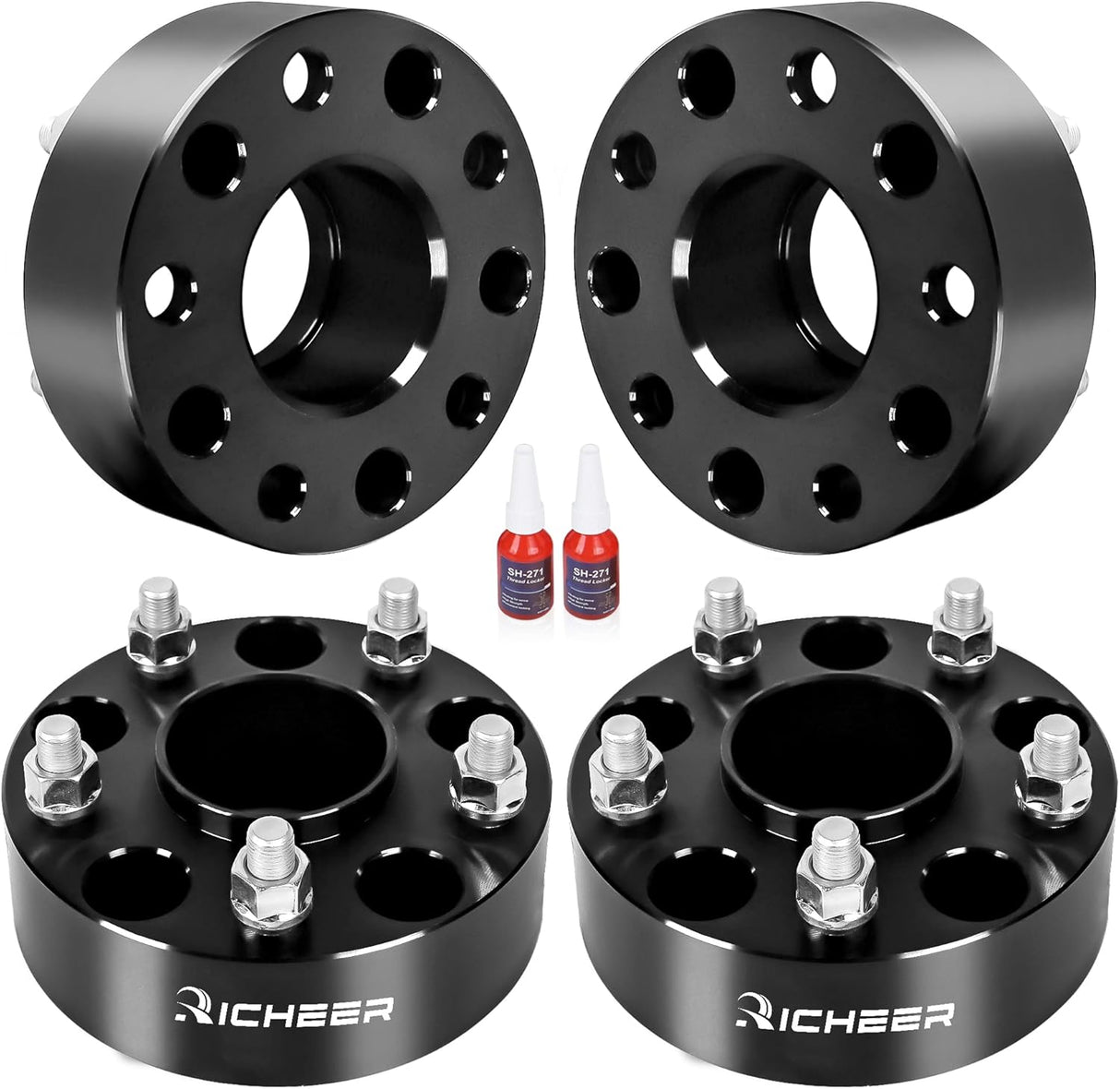 Richeer 2" 5x5 Hubcentric Wheel Spacers for Jeep Wrangler and Compatible Models