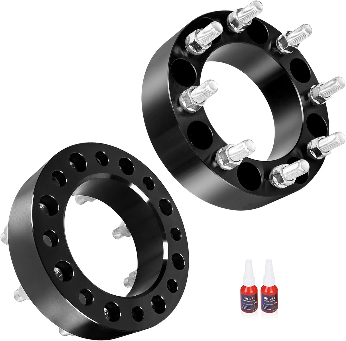 Richeer 8x6.5" Wheel Spacers for Off-Road Vehicles (Chevy & More) 2" Thick Black