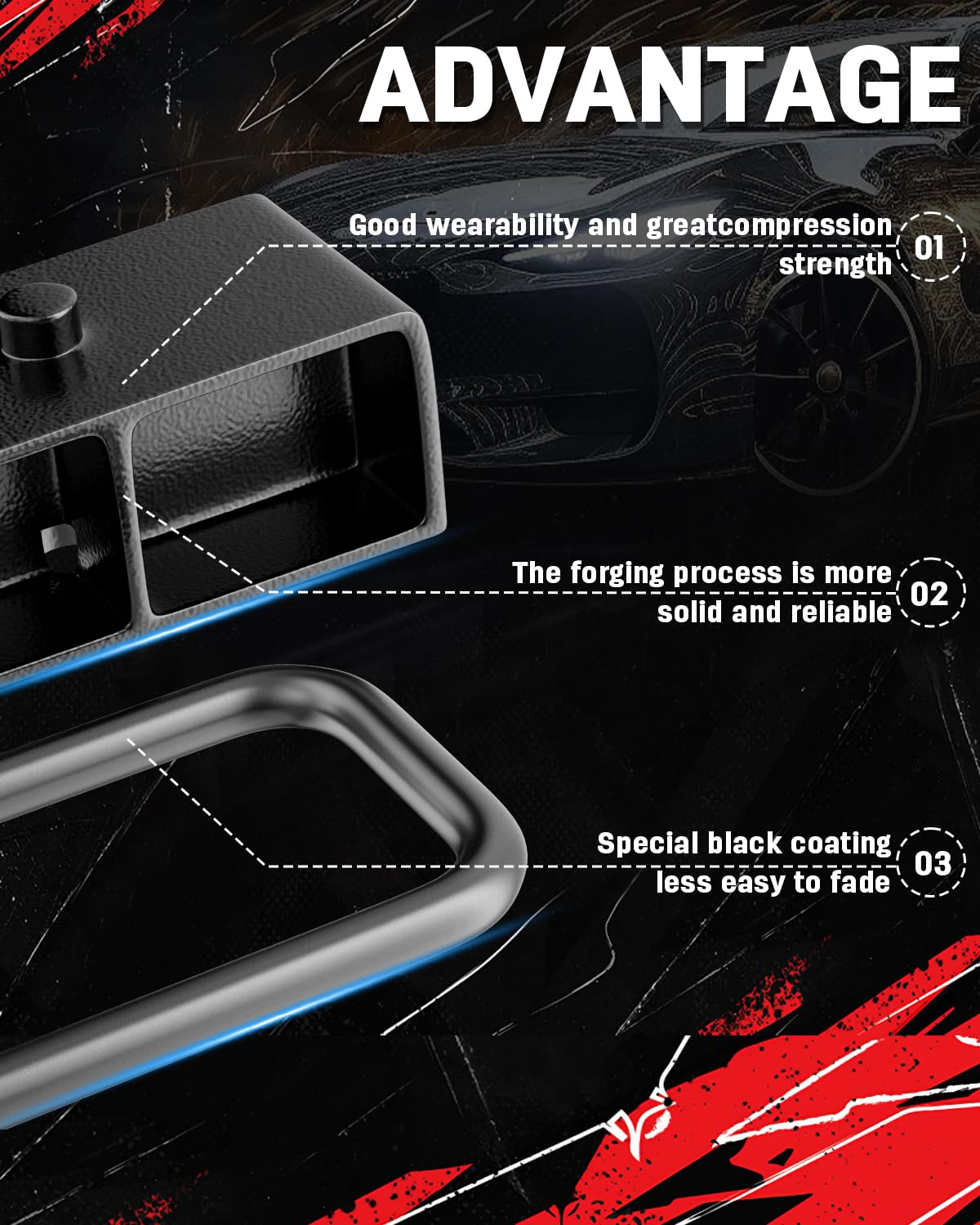 Richeer 6x5.5 Wheel Spacer & 2" Rear Leveling Lift (1999-2025 Silverado,Tahoe,Suburban,Express,Avalanche,Sierra,Yukon,Canyon,Savana,Escalade,GMC)