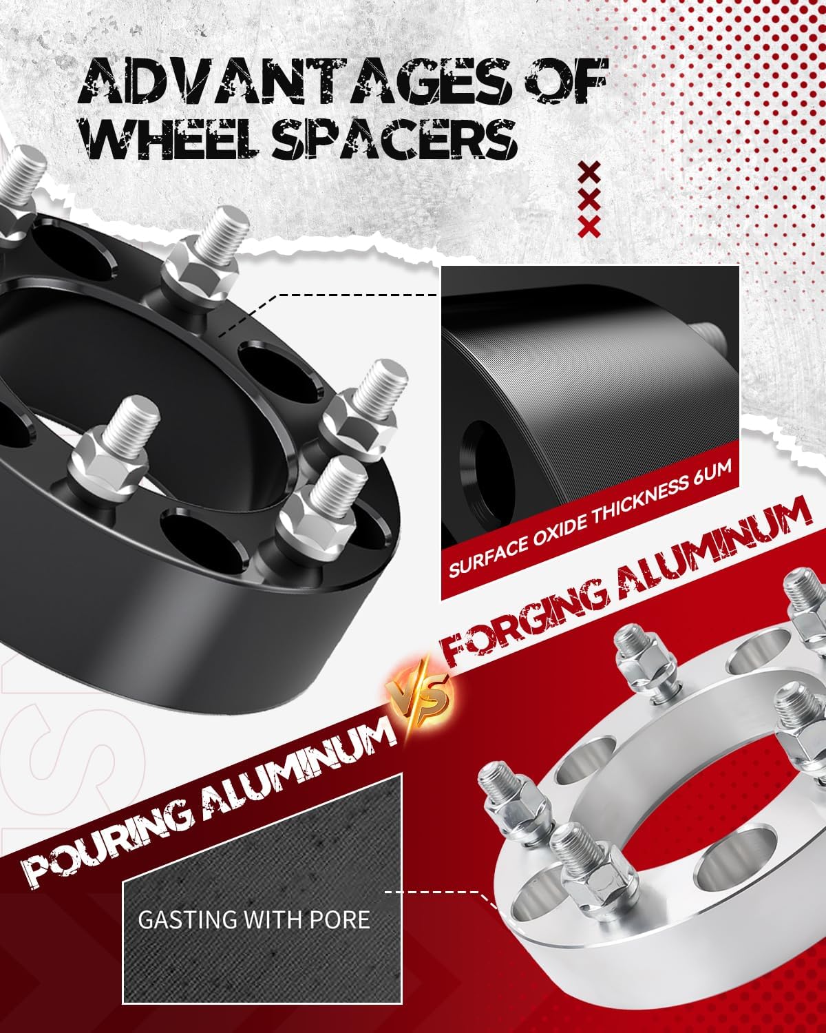 Richeer 2" 6x5.5" Wheel Spacers for Off-Road Vehicles(Chevy, GMC, Cadillac & More)