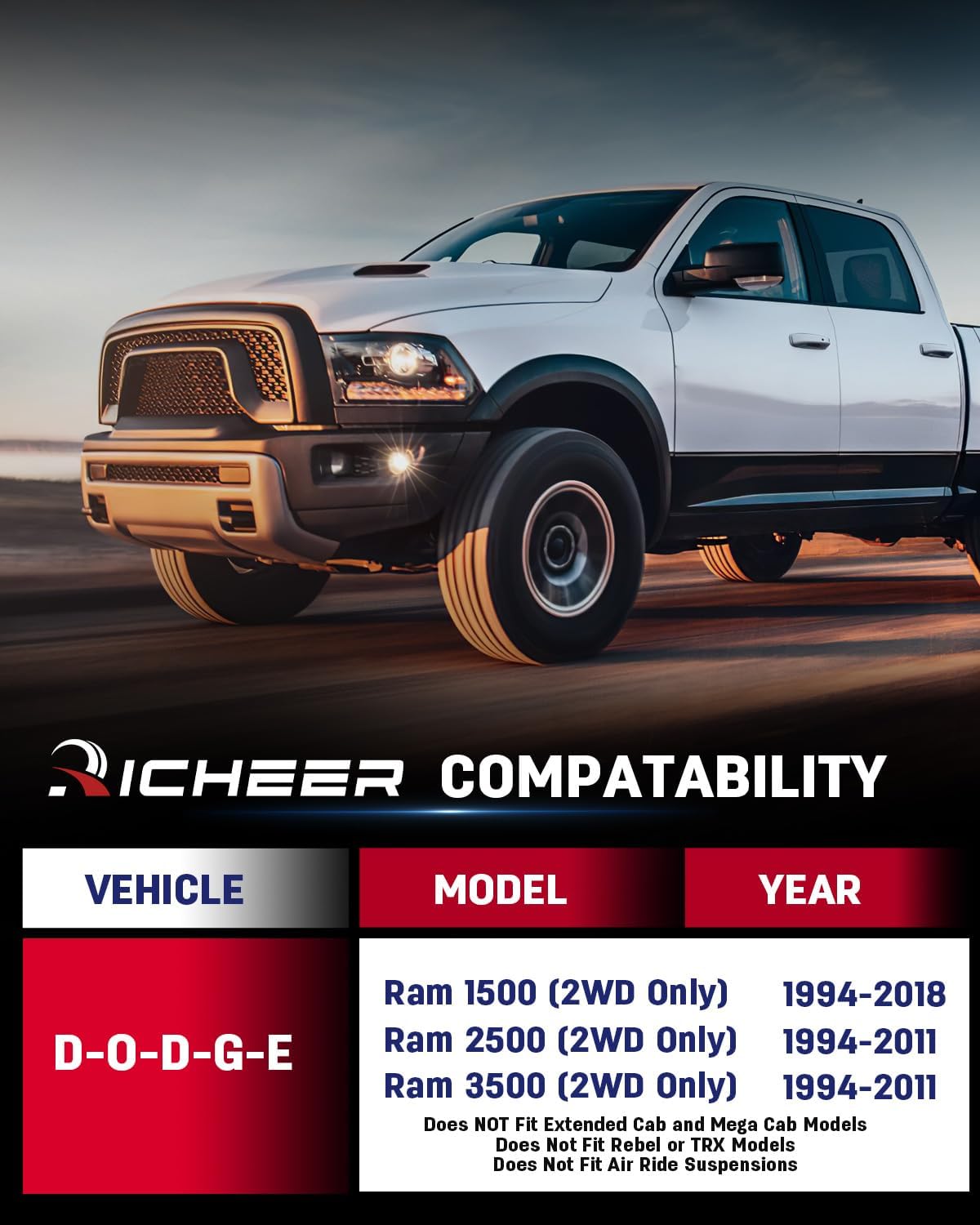 Richeer 2.5" Front Leveling Kit for Ram(Ram 1500, Ram 2500)