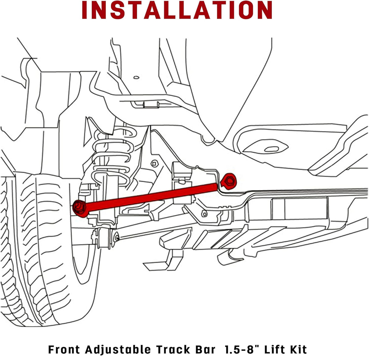 Richeer 1.5-8" Front Adjustable Track Bar Compatible with 1.5-8" Lift Suspension Kits (2017-2021 Ford)