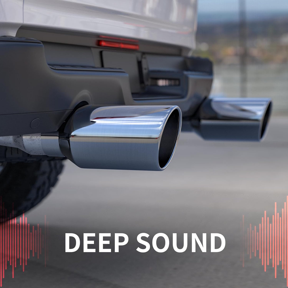 Richeer 4" Inlet to 7" Outlet Exhaust Tip 15" Length Polished Stainless Steel Universal for 4" O.D. Tailpipe