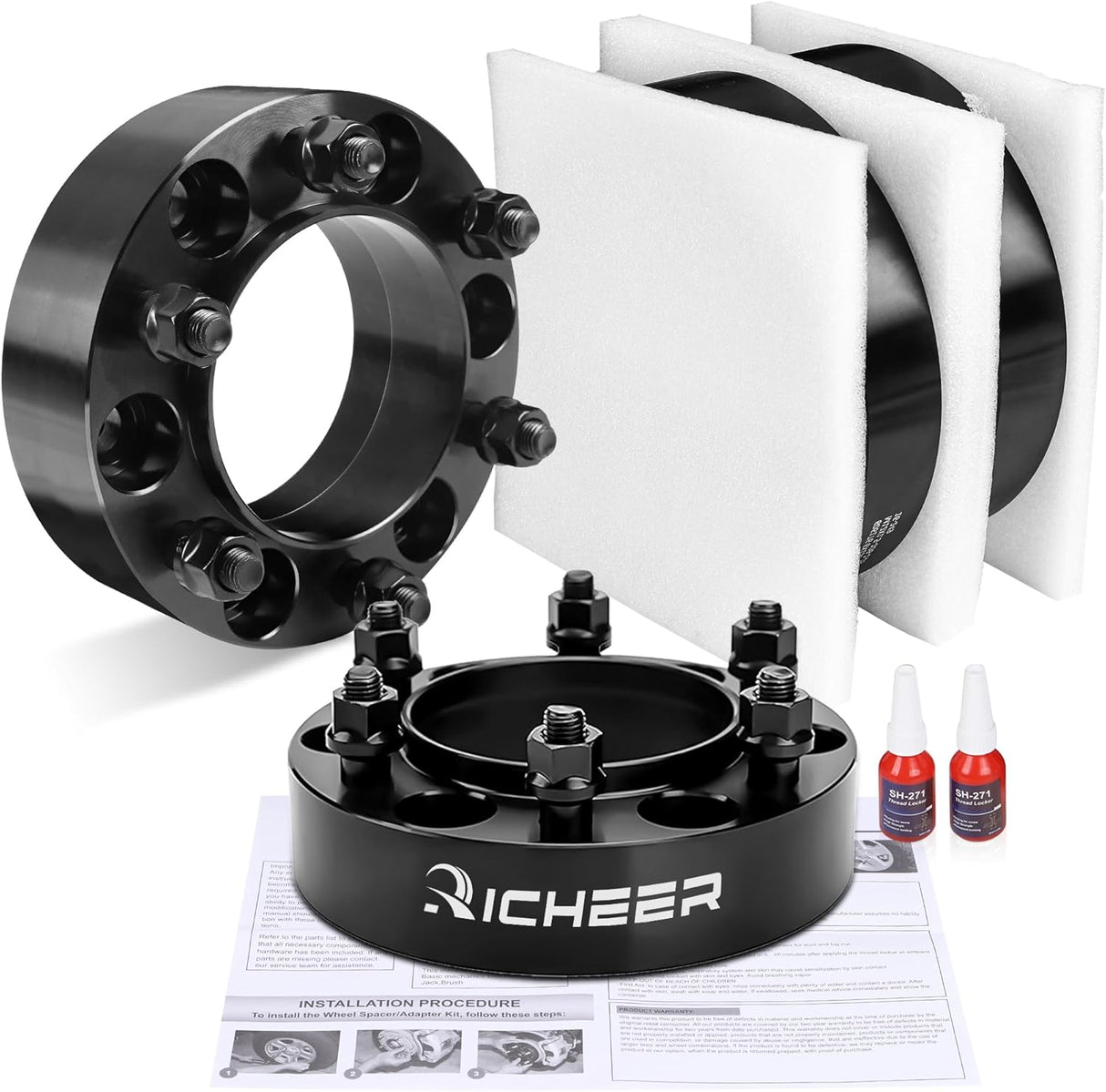 Richeer 2" 6x5.5 Hub Centric Wheel Spacers Fits Toyota 2003-2023 4-Runner 2000-2022 Tacoma 2000-2006 Tundra 2007-2014 FJ Cruiser