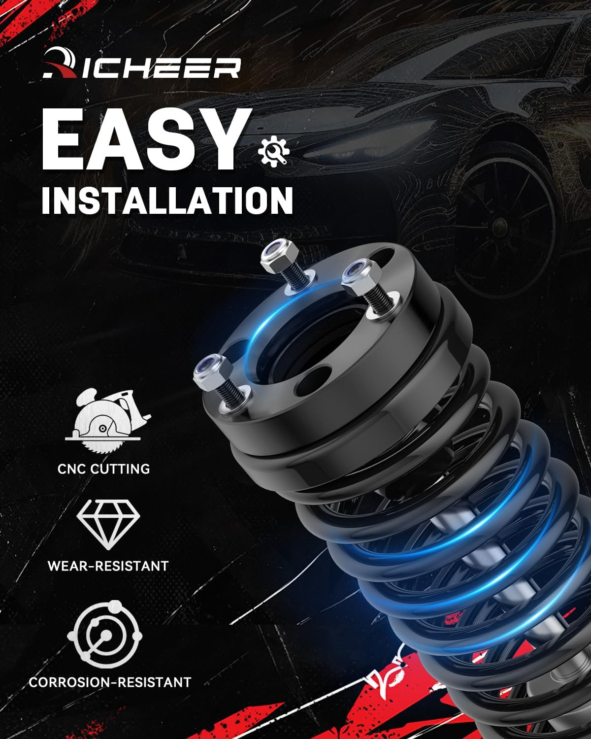 Richeer 1.5" Front Leveling Kit for Ford and Lincoln(F150, Mark LT)