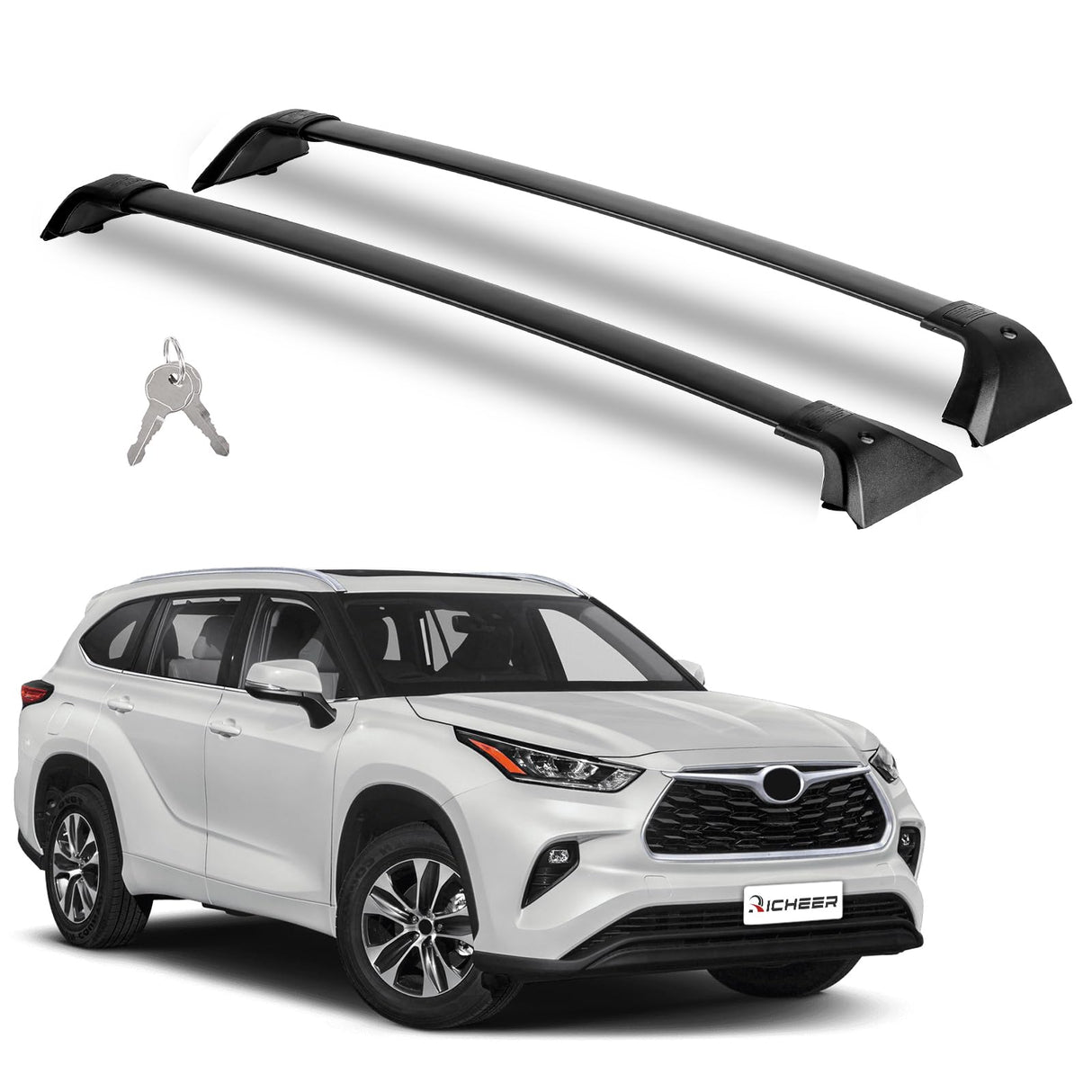 Richeer 260LBS Roof Rack Cross Bars (2020-2025 Highlander XLE XSE Limited Platinum Hybrid), Heavy Duty Aluminum Cross Bar
