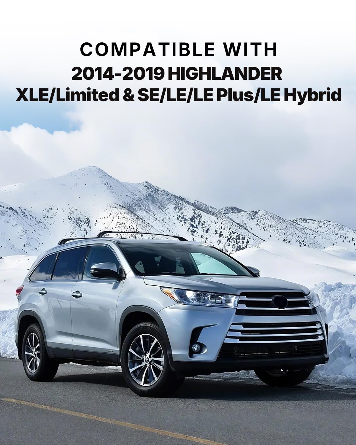 Richeer 220LBS Roof Rack Cross Bars (2014-2019 Highlander XLE/Limited & SE/LE/LE Plus/LE), Heavy Duty Aluminum Cross Bar)