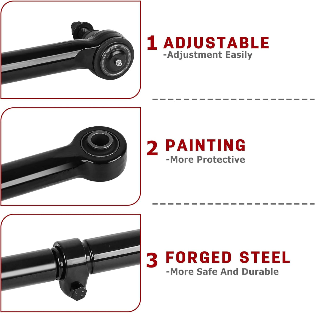 Richeer 1.5-8" Front Adjustable Track Bar Compatible with 1.5-8" Lift Suspension Kits (2017-2021 Ford)