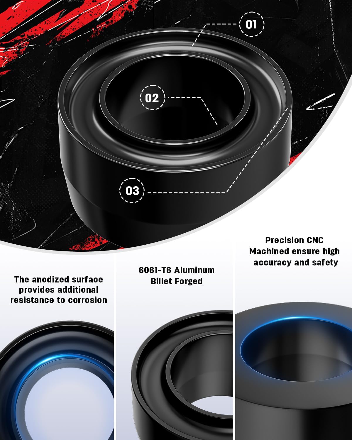 Richeer 3" Front Leveling Kit for 1994-2018 Dodge Ram 1500 2500 3500 2WD