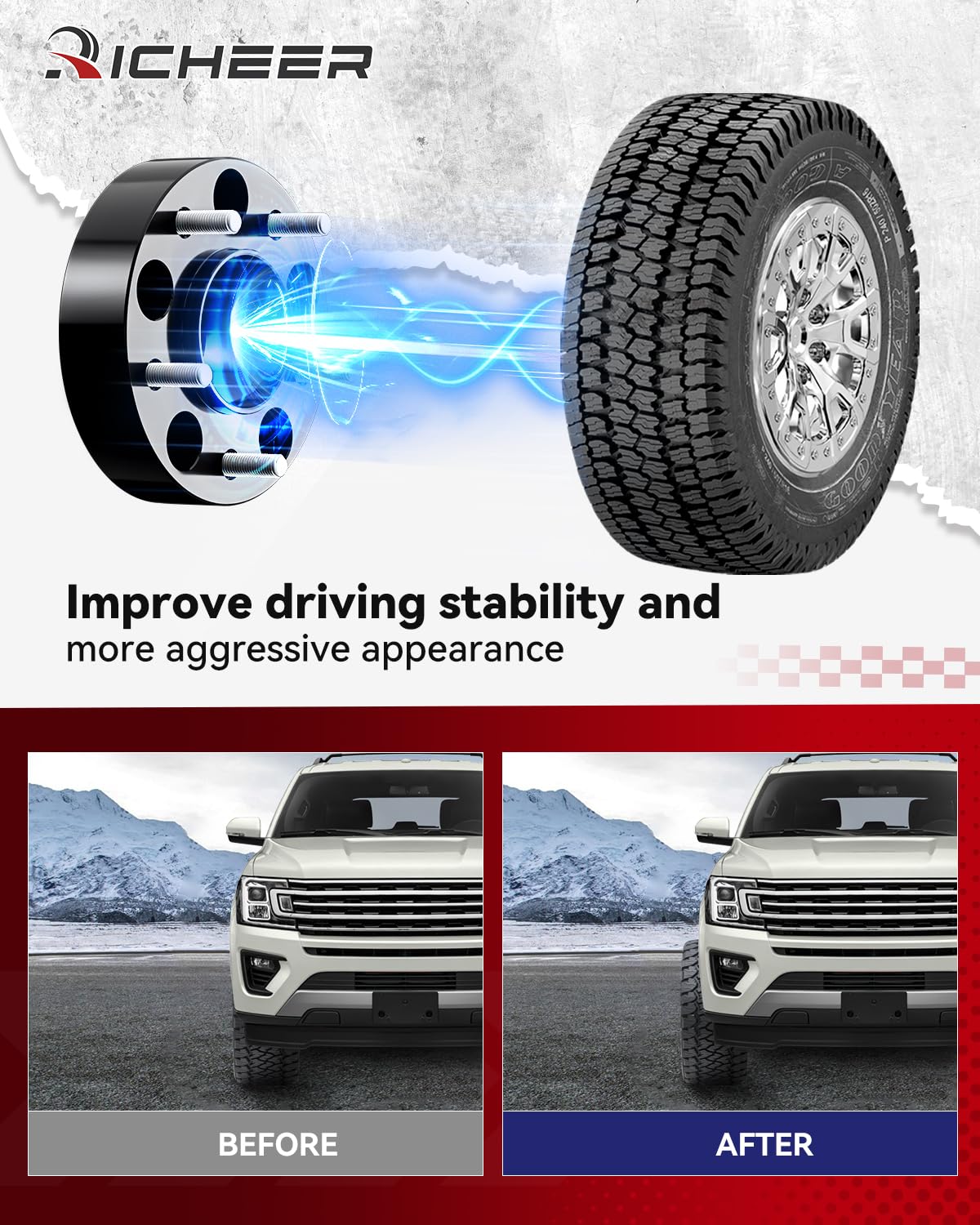 Richeer 5x120mm Hub Centric Wheel Spacers Fits 2010 Chevy Camaro 2020+ Corvette 10-17 GMC Terrain-1" Thick