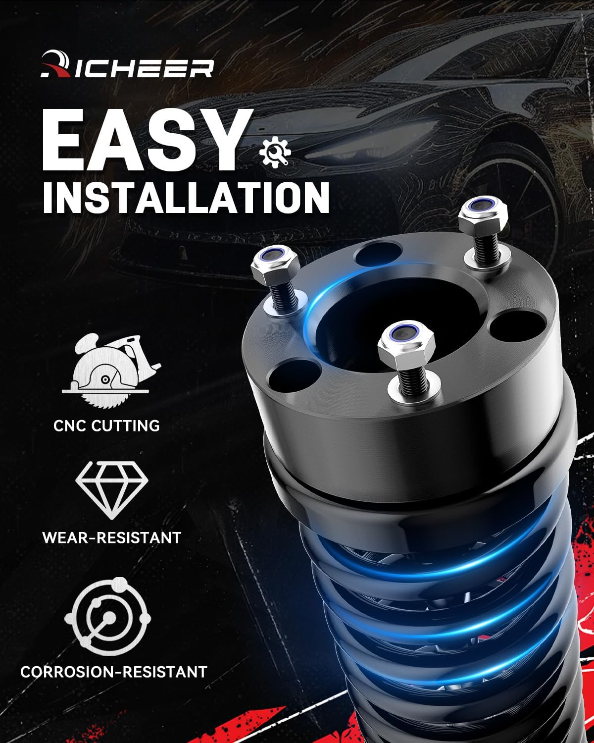 Richeer 3" Front Leveling Kit for 2004-2026 Ford F-150