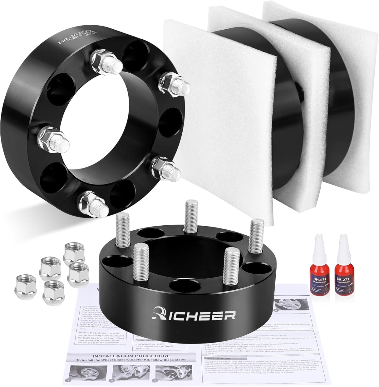 Richeer 2" 5x5.5" Wheel Spacers for Off-Road Vehicles(Ram, Jeep, Ford & More)