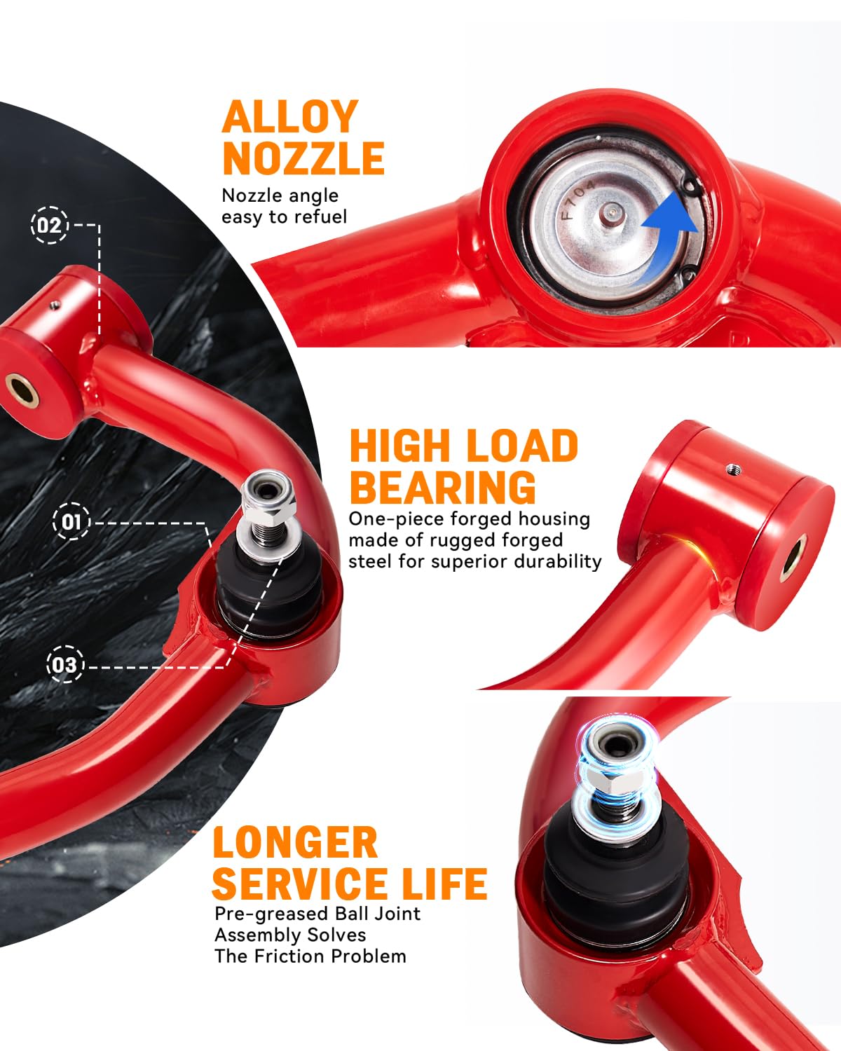 Richeer 3" Leveling Lift Kit & 2-4" Upper Control Arms (Ford/Lincoln)