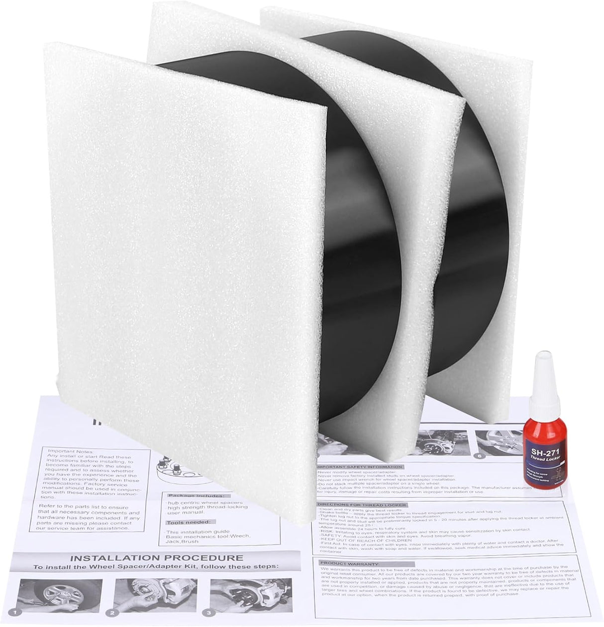 Richeer 8x6.5" Wheel Spacers for Off-Road Vehicles (Chevy & More) 2" Thick Black