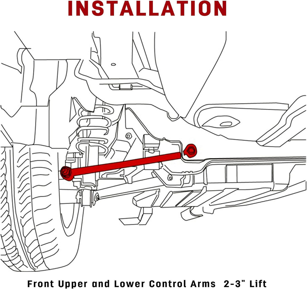 Richeer Front Upper and Lower Control Arms 2-3"" Lift For 2003-2009 Ram