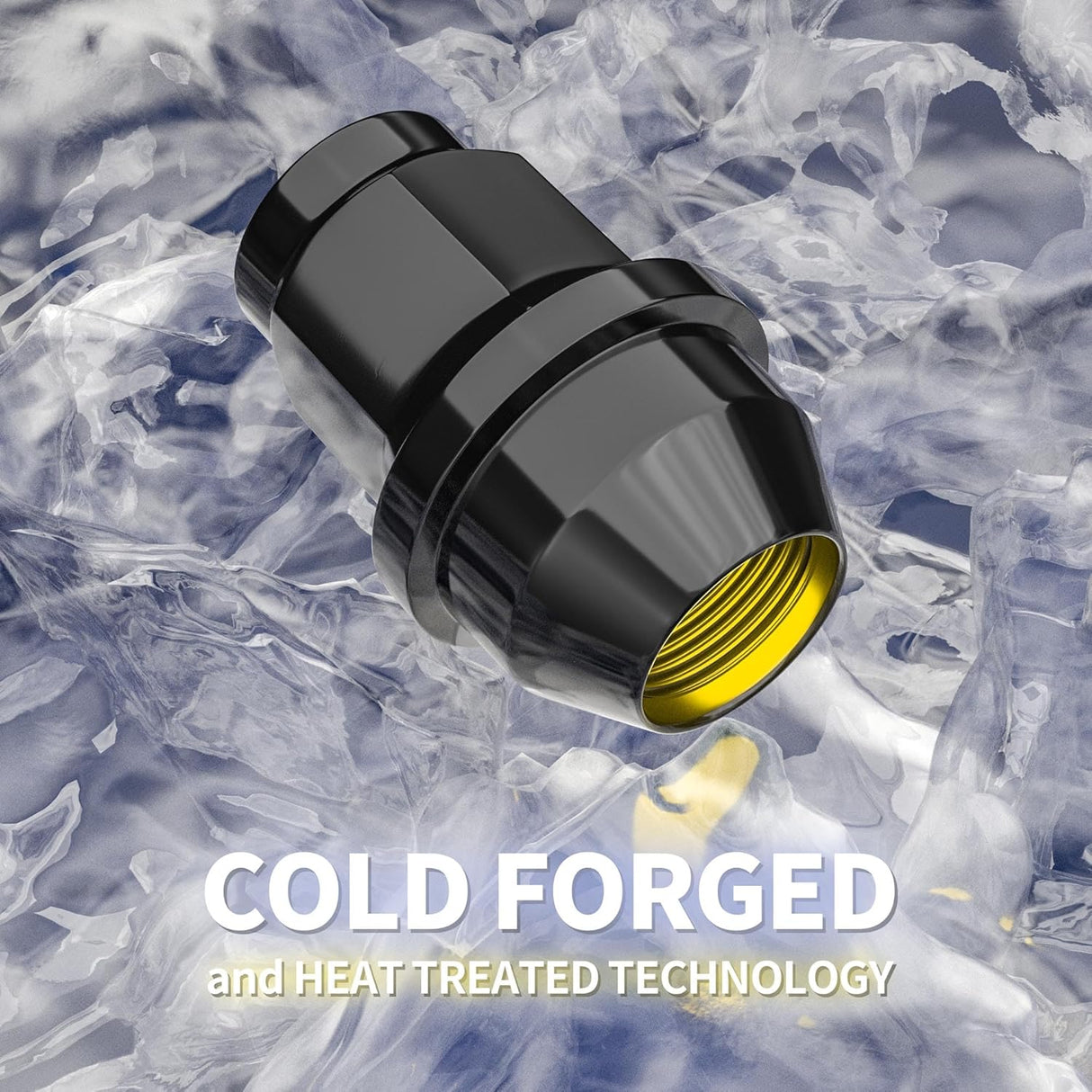 Richeer M14x1.5 Lug Nuts, 24PCS Bulge Acorn, Closed End for Trucks & SUVs - Black