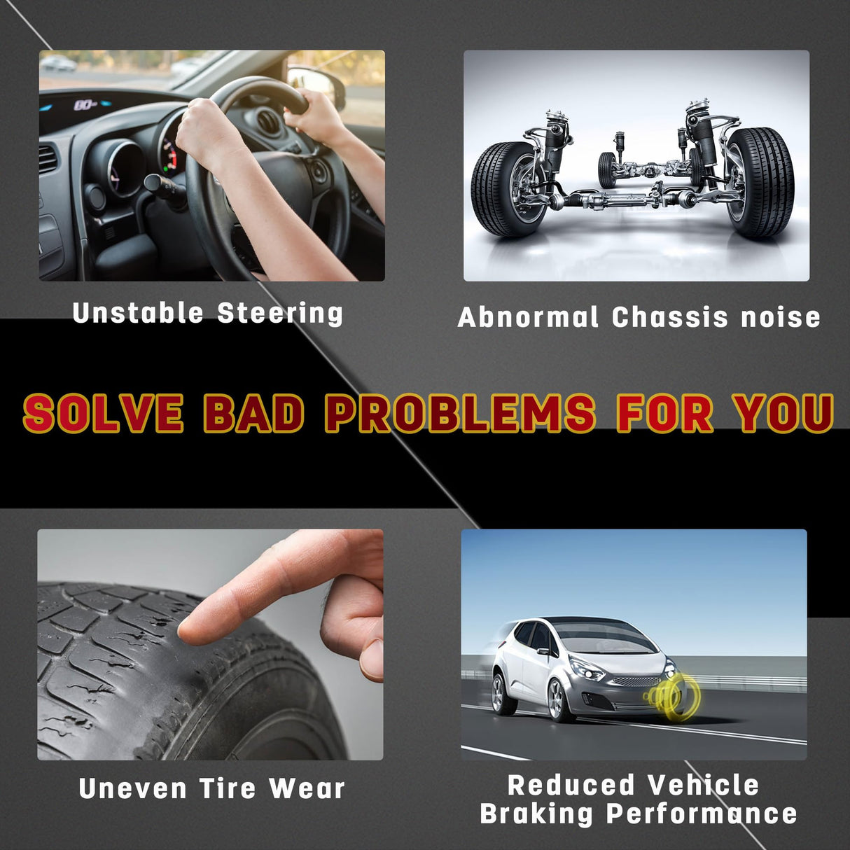 Richeer 2-4" Front Upper Control Arms & Replacement OEM Factory Suspension Arms