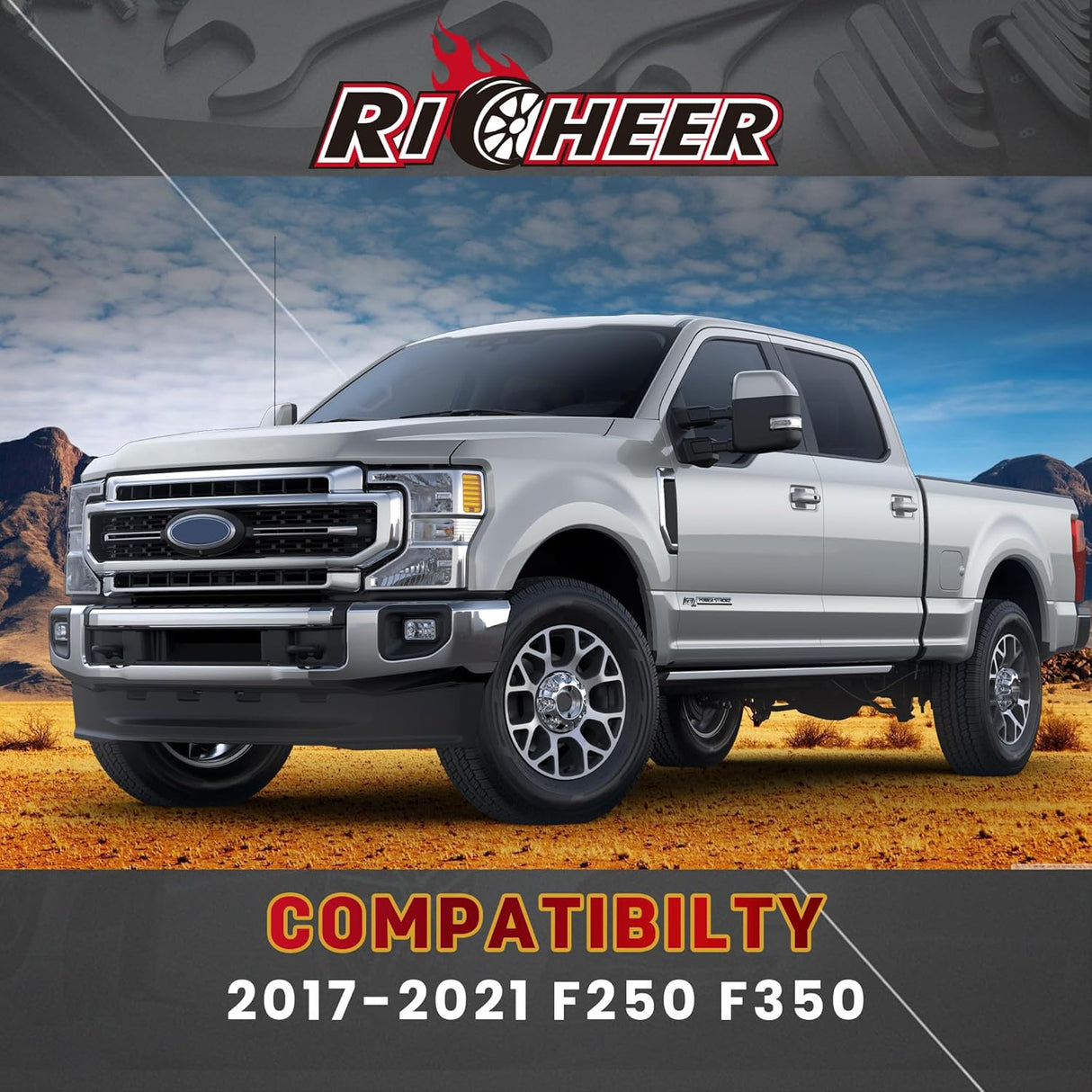 Richeer 1.5-8" Front Adjustable Track Bar Compatible with 1.5-8" Lift Suspension Kits (2017-2021 Ford)