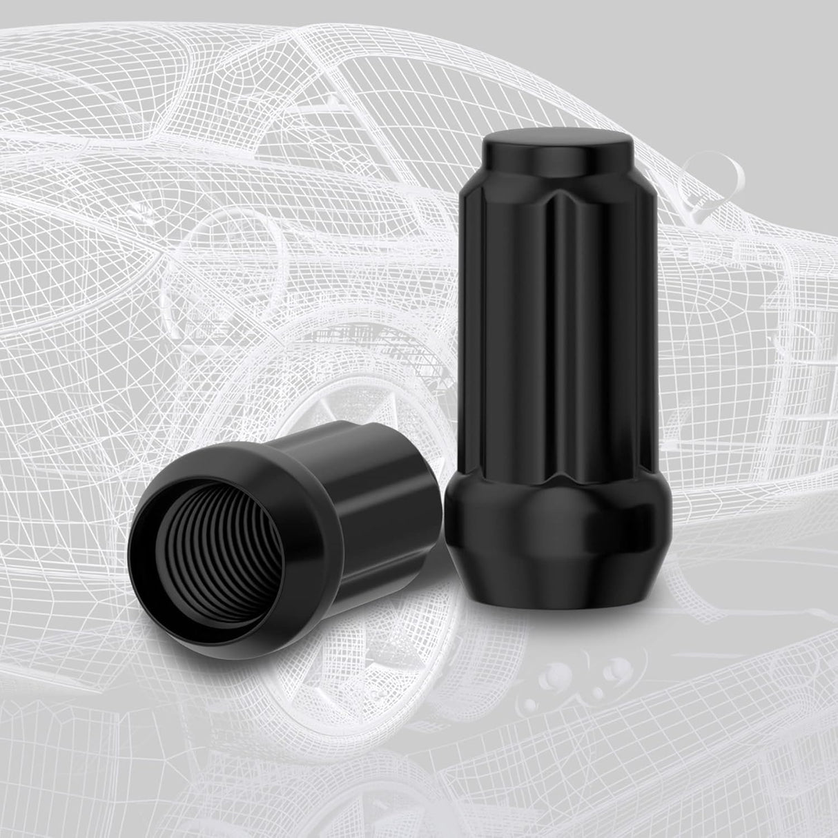 Richeer M12x1.5 Lug Nuts, 20PCS Spline Acorn, Closed End for Trucks & SUV