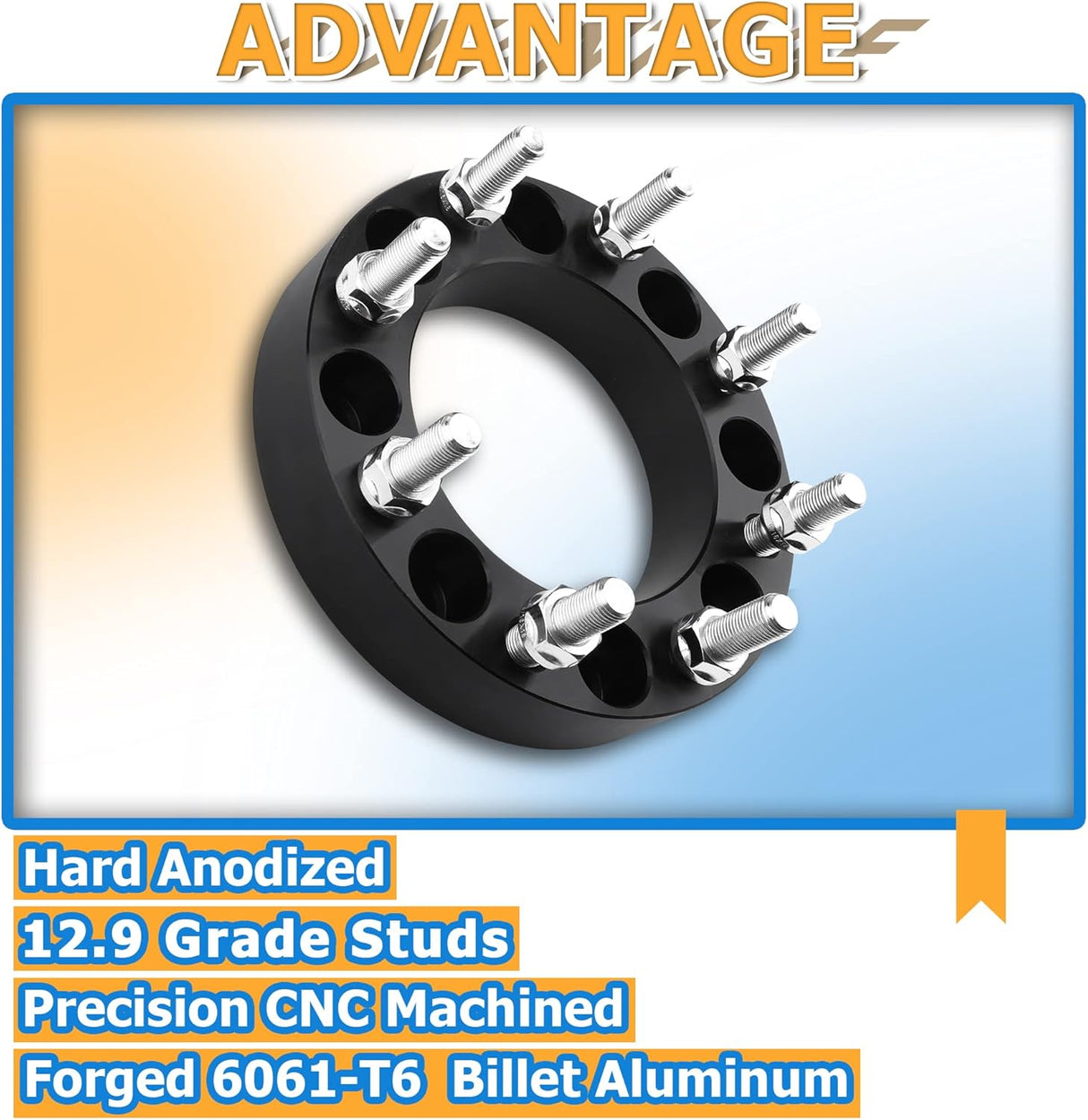 Richeer 8x180mm to 8x6.5" Wheel Adapters for Silverado and Compatible Models