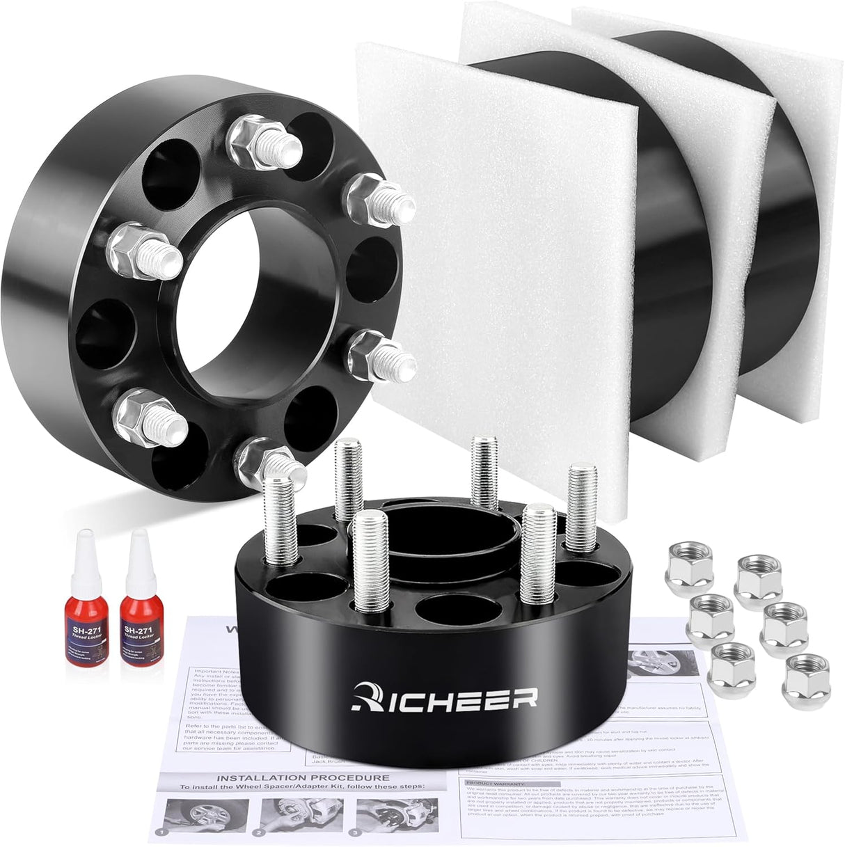 Richeer 2'' 6x4.5 Hub Centric Wheel Spacers for Off-Road Vehicles (Nissan & More)